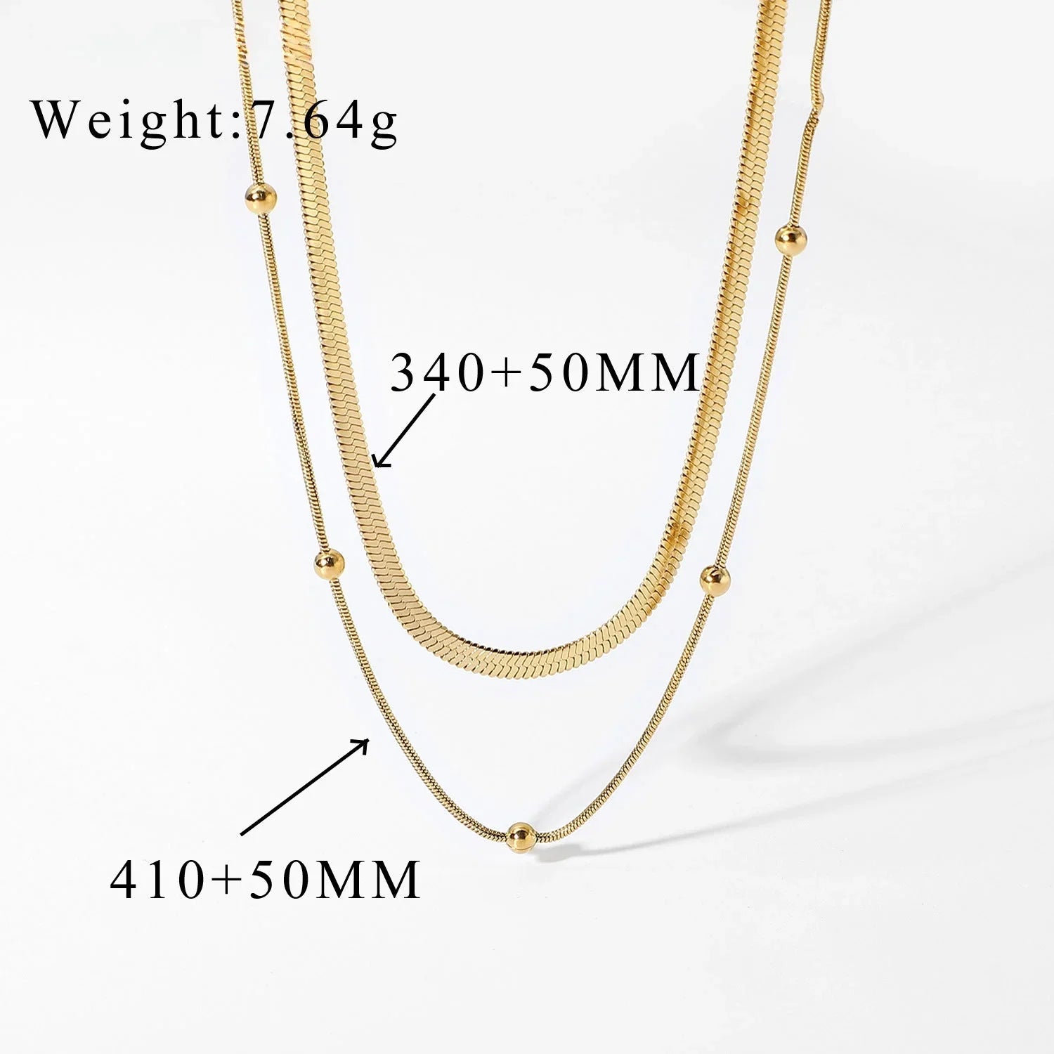 Stackable Stainless Steel Necklaces, Bead Chains, Snake Chains