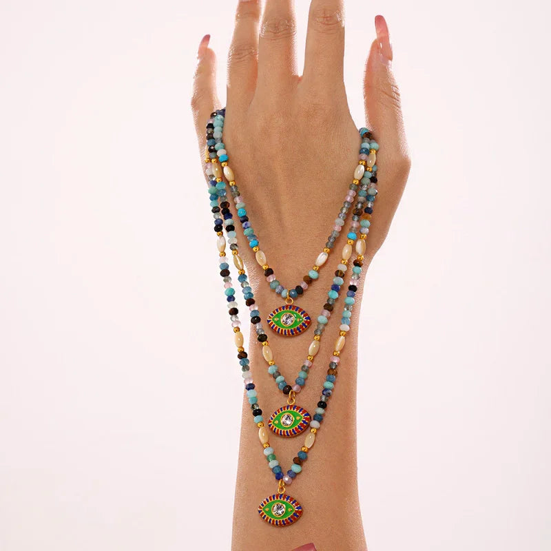 Natural Stone Beaded Necklace For Women