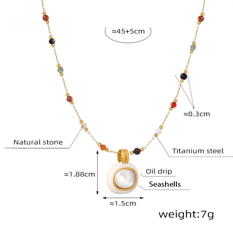Natural stone beaded necklace