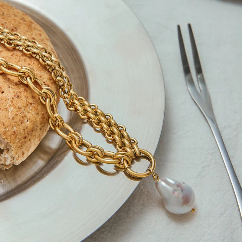 faux pearl necklaces