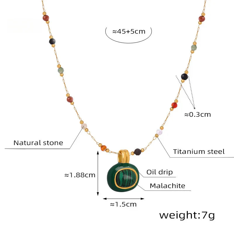 Natural stone beaded necklace