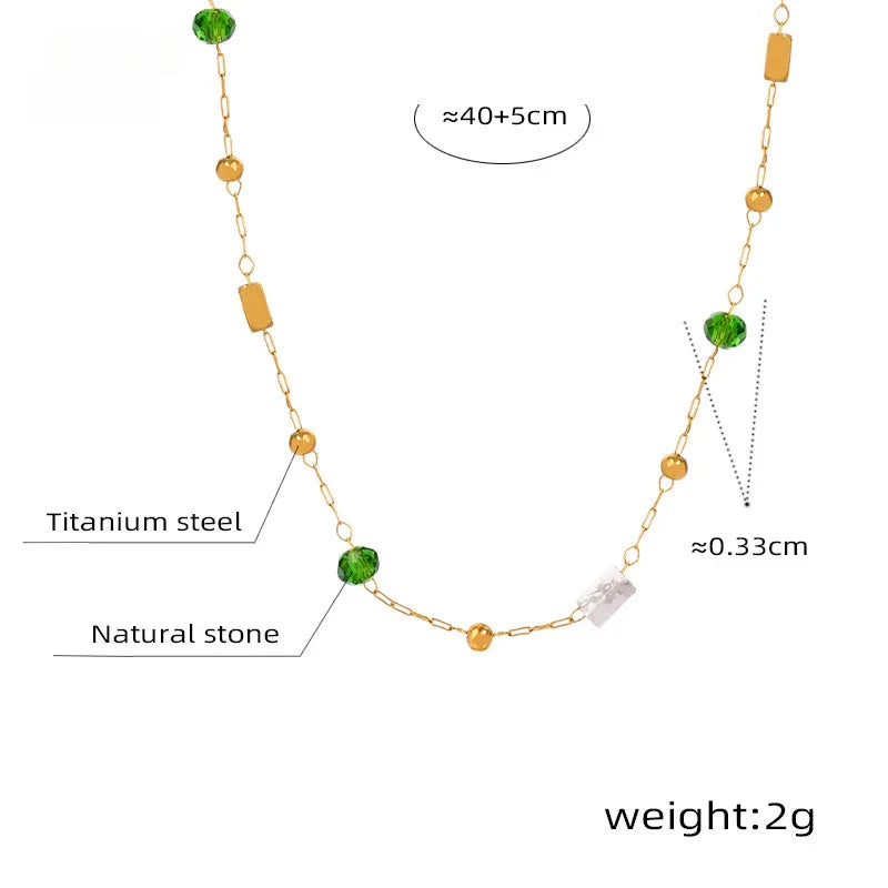 Natural stone beaded necklace