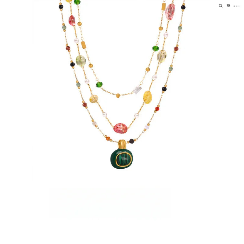Natural stone beaded necklace
