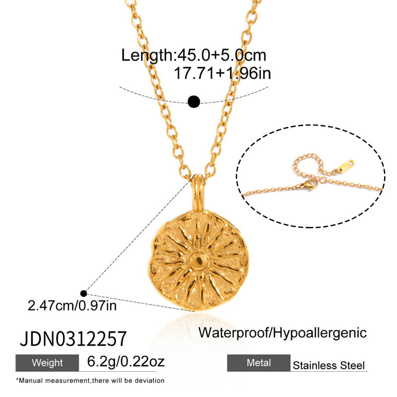 Stainless Steel Rhinestone Resin Star And Moon Necklace