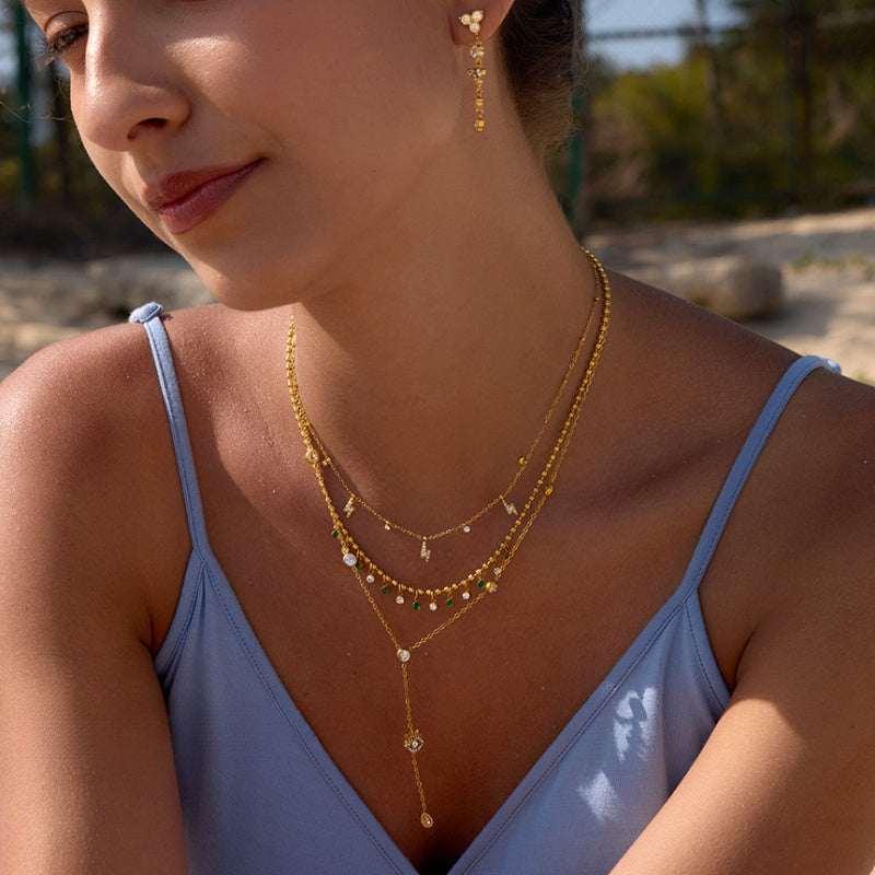 Stainless Steel Gold Necklace Women's