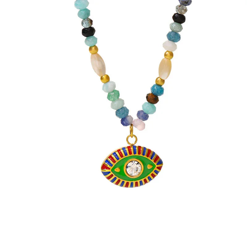 Natural Stone Beaded Necklace For Women