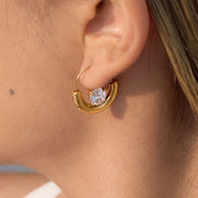 american diamond hoop earrings