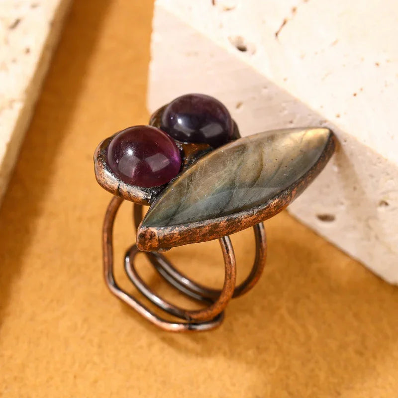 amethyst crystal ring