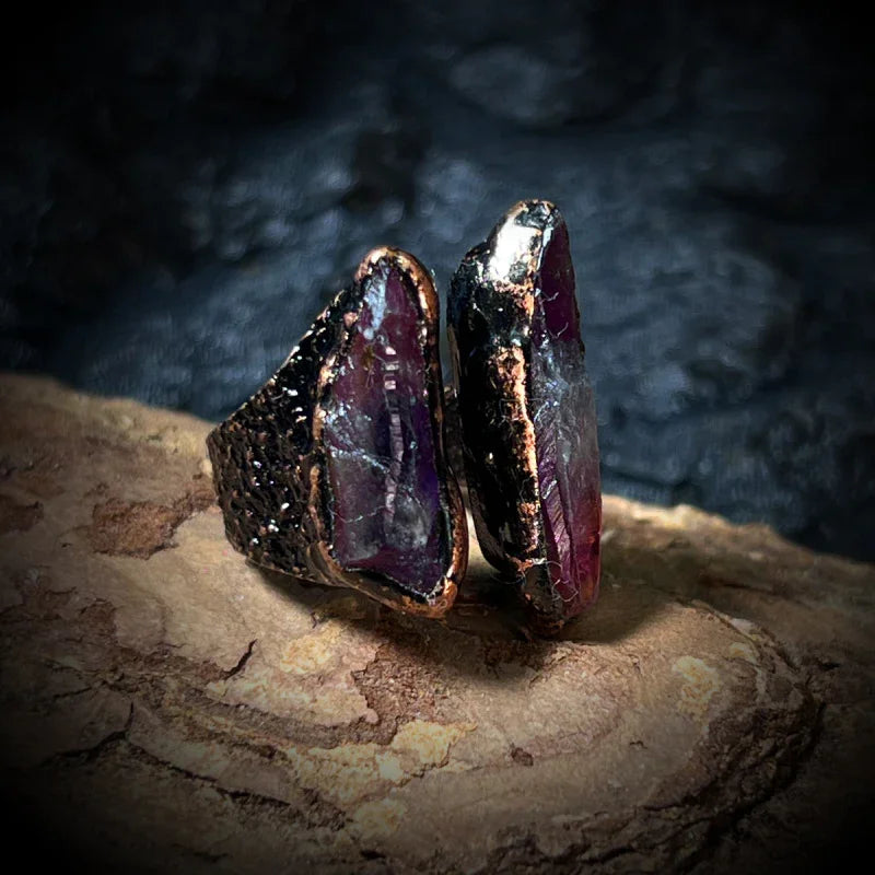 amethyst crystal ring for women