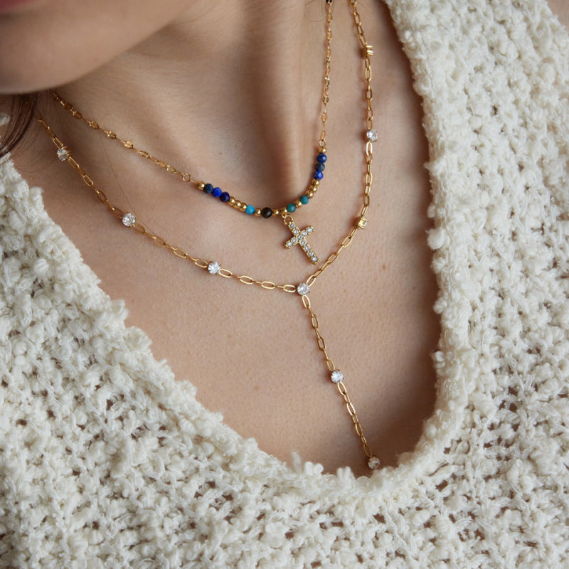 beaded cross necklace
