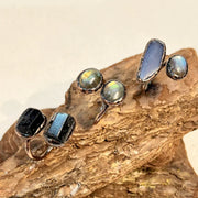 black gemstone engagement rings