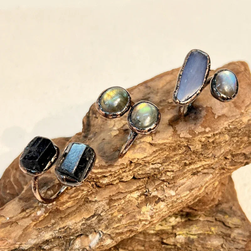 black gemstone engagement rings
