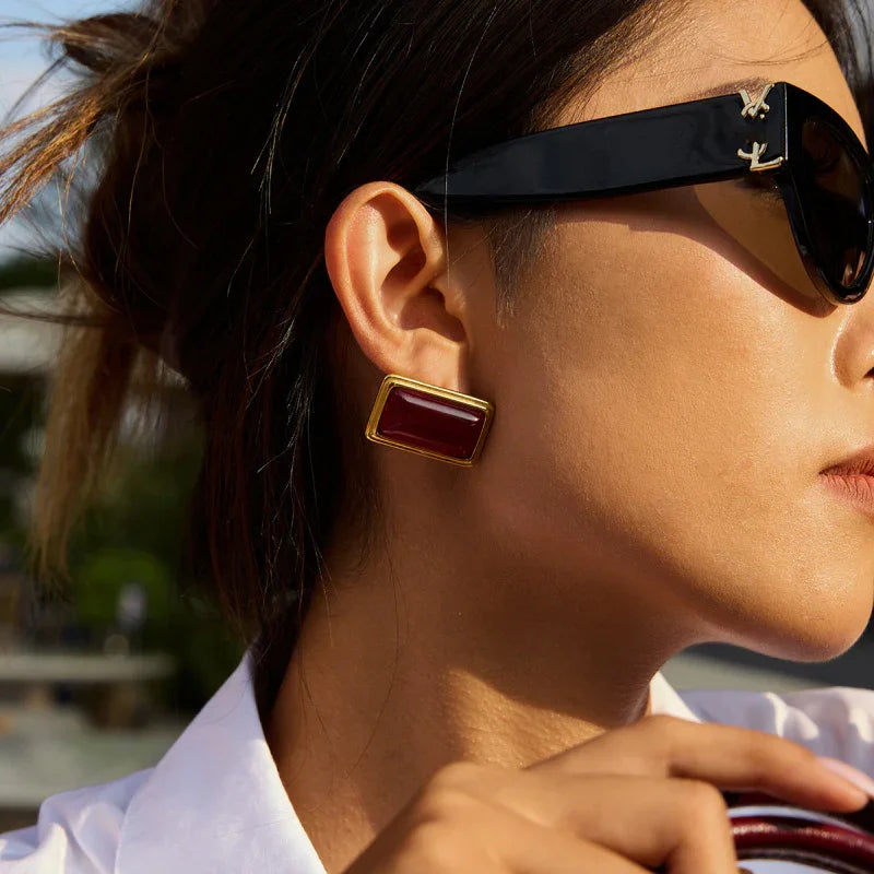 black stainless earrings