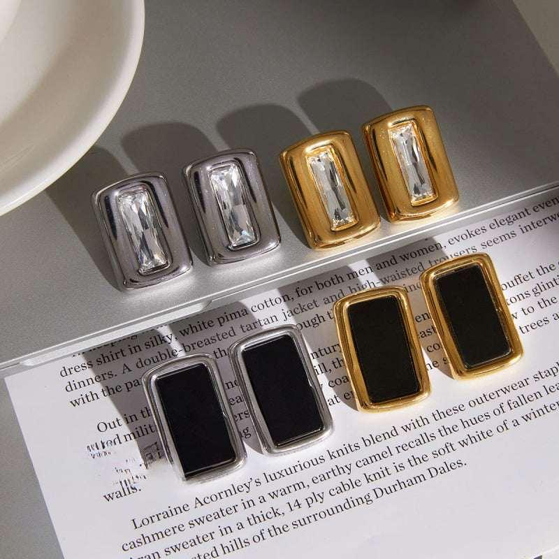 black stud earrings