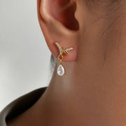 bow rhinestone earrings