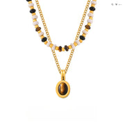brown gemstone necklace