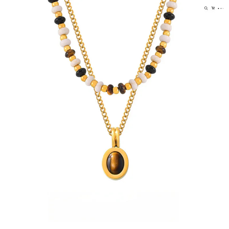 brown gemstone necklace