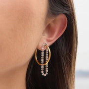 chain stud earrings