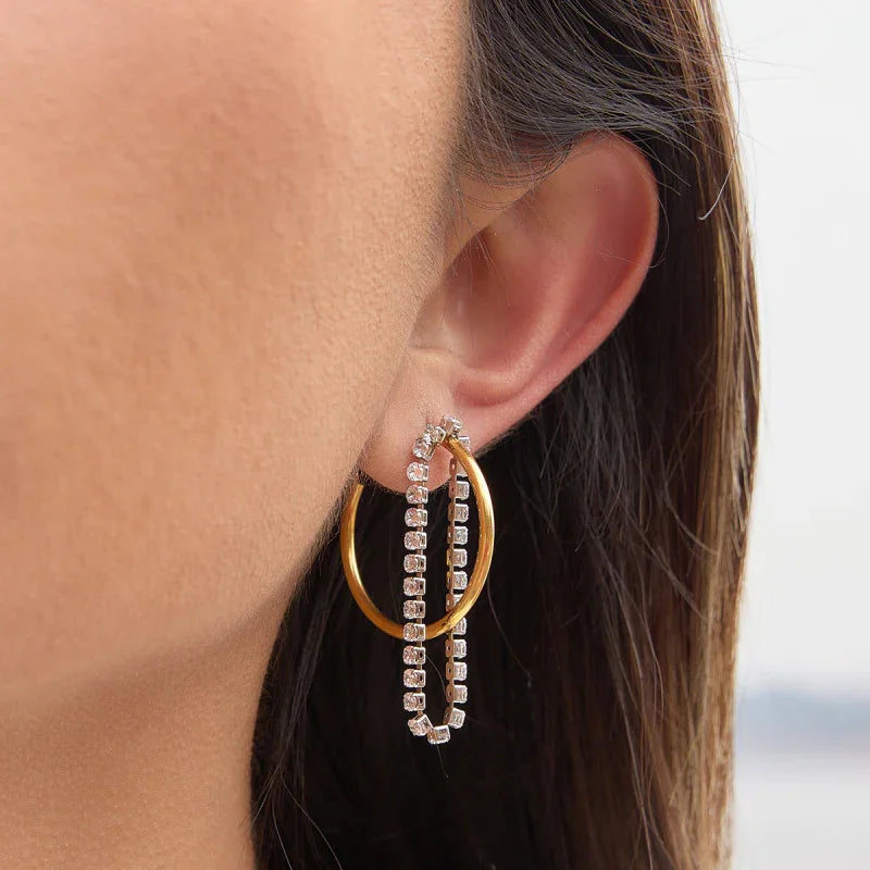 chain stud earrings