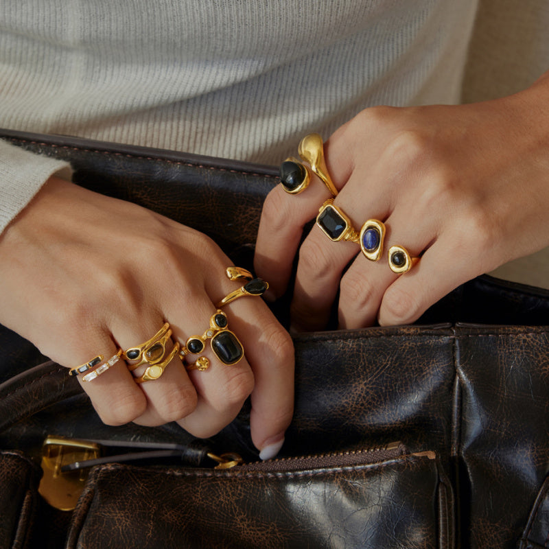 chunky gemstone rings