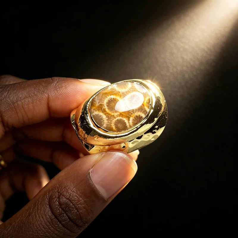 citrine crystal ring