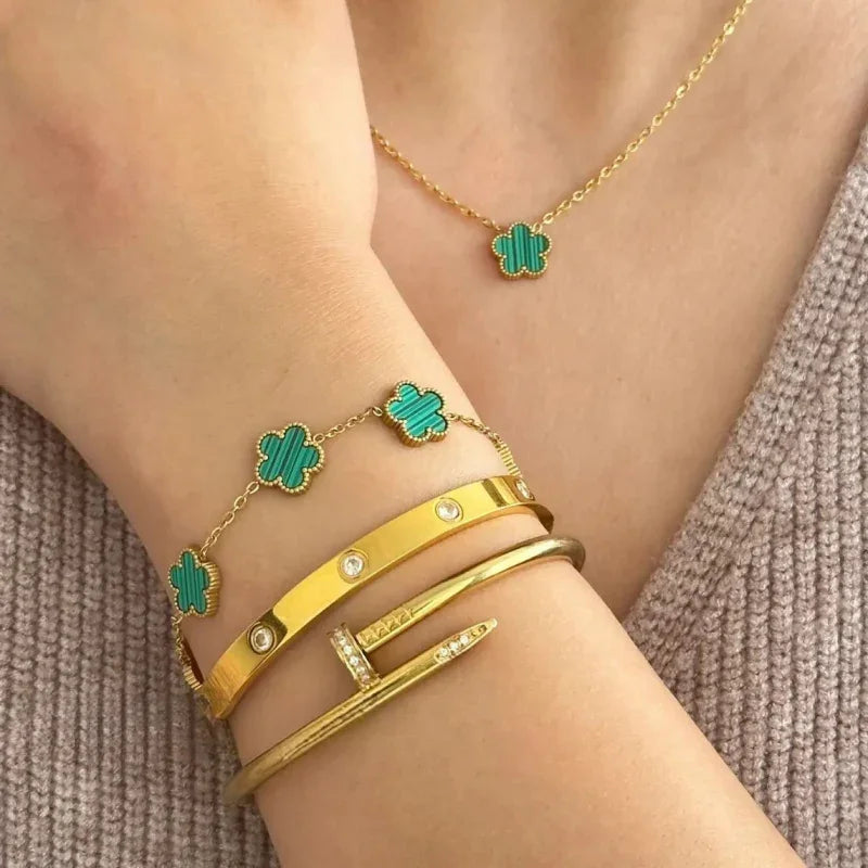 clover bracelet gold