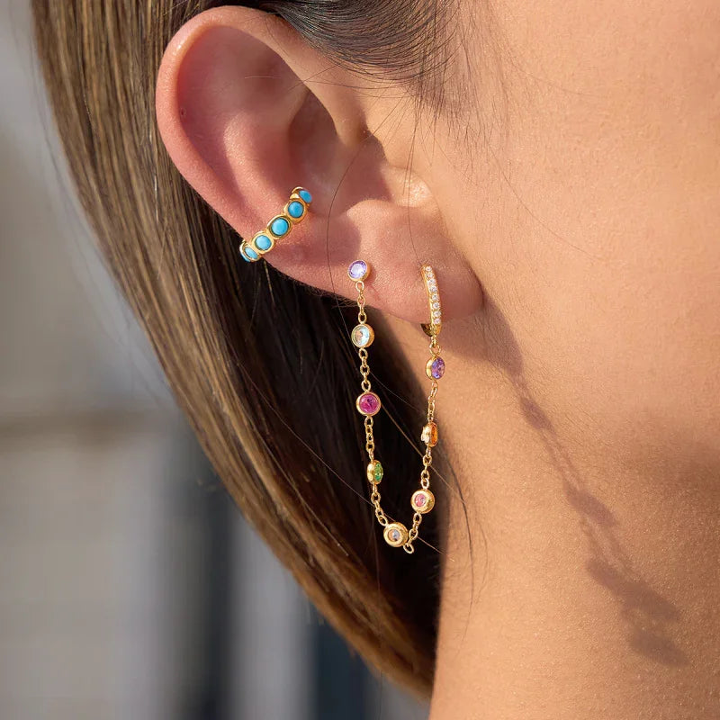 colorful rhinestone earrings