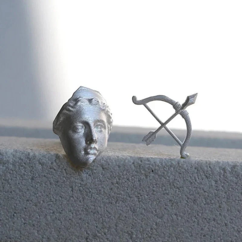 copper and silver earrings