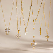 cross necklace for women stainless steel