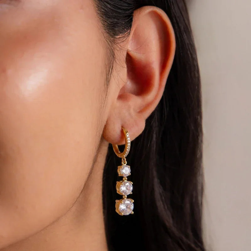 cubic zirconia cluster earrings