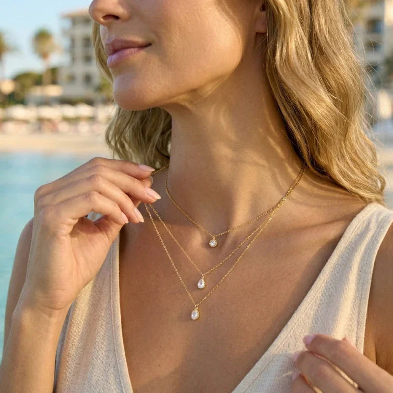 cubic zirconia diamond necklace
