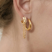 cubic zirconia gold hoop earrings