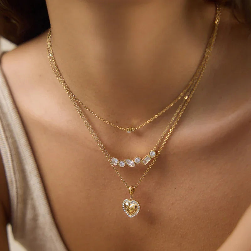 cubic zirconia heart necklace