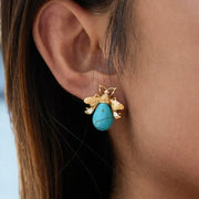 cubic zirconia pearl drop earrings