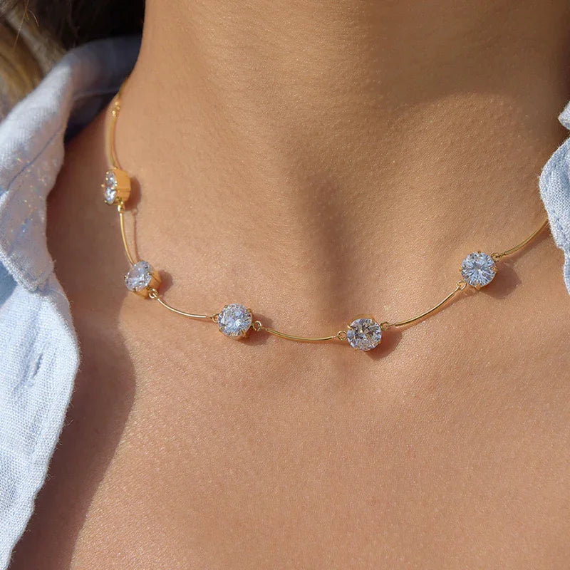 cubic zirconia station necklace