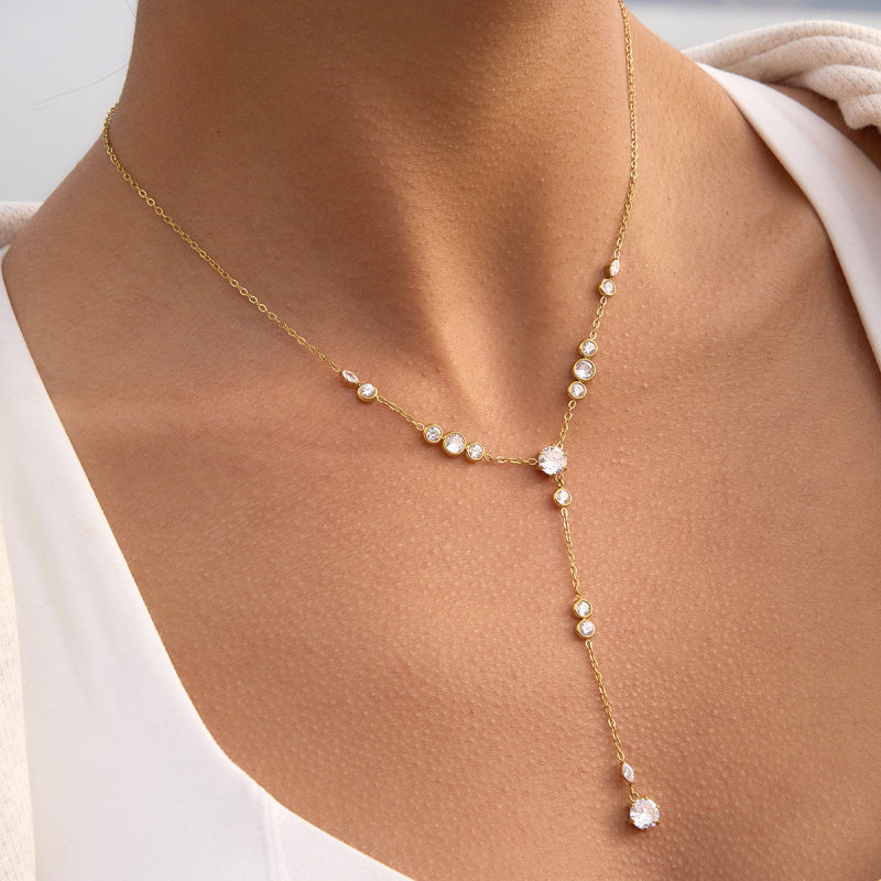 cz bezel necklace