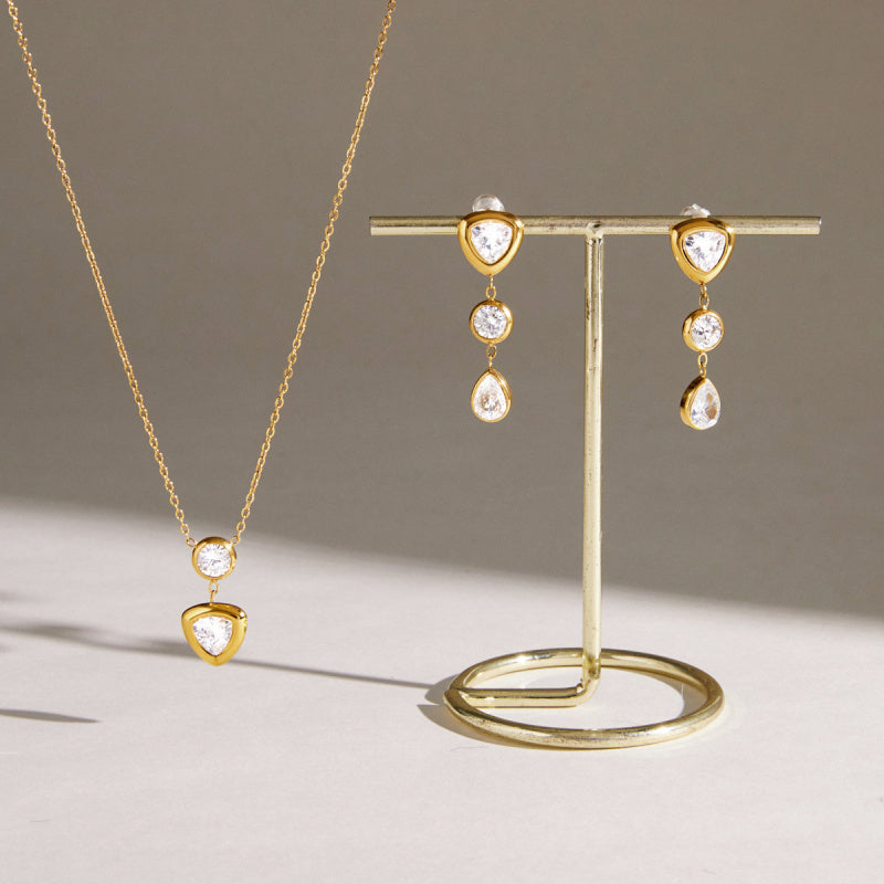 cz necklace and earring sets