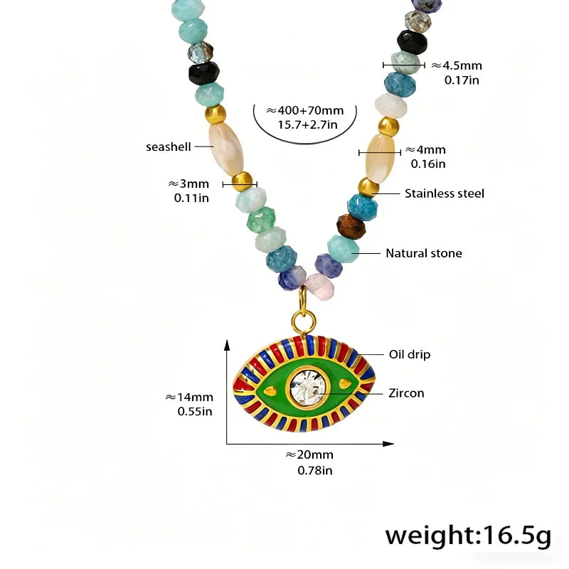 Natural Stone Beaded Necklace For Women