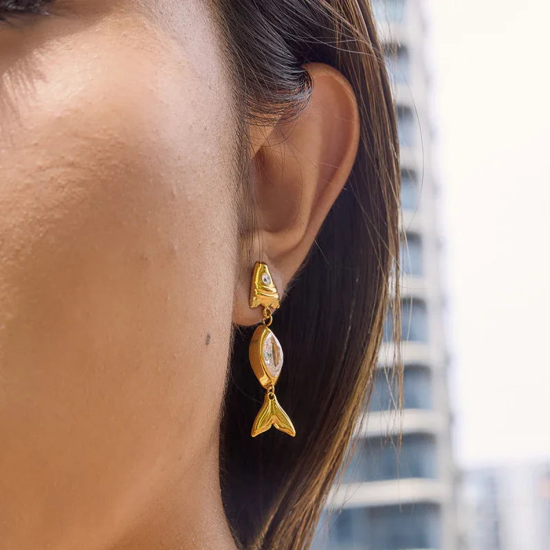 dangle cubic zirconia earrings