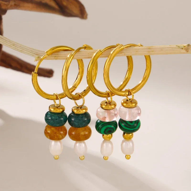 dangle earrings with stones