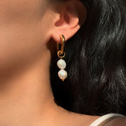 dangling pearl earrings