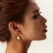 dangly pearl earrings