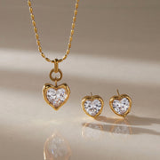 diamond earrings and necklace set