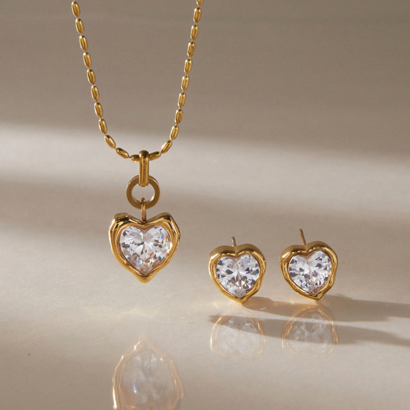 diamond earrings and necklace set