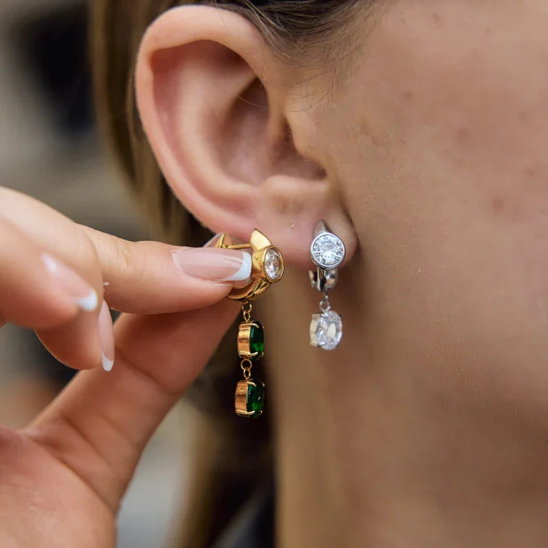 diamond huggie earrings