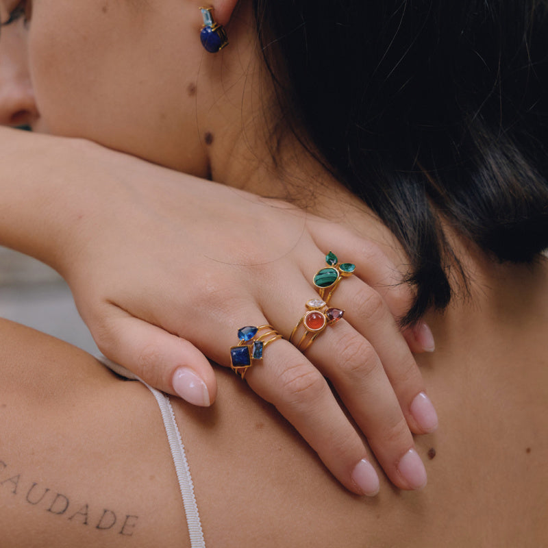 engagement ring with gemstones