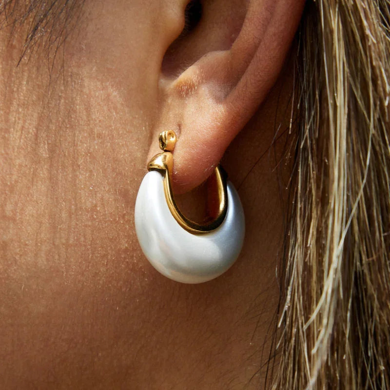 faux pearl earrings