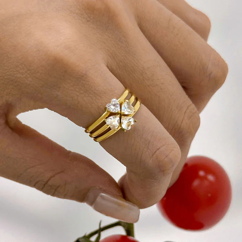 flower gold ring