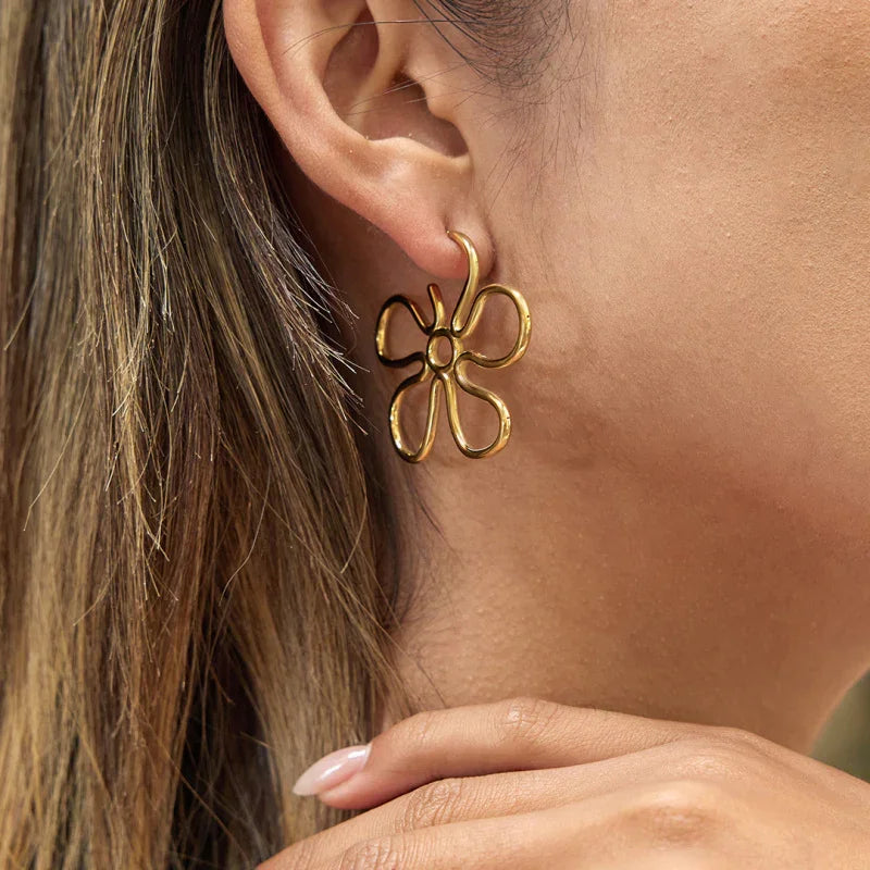 flower statement earrings