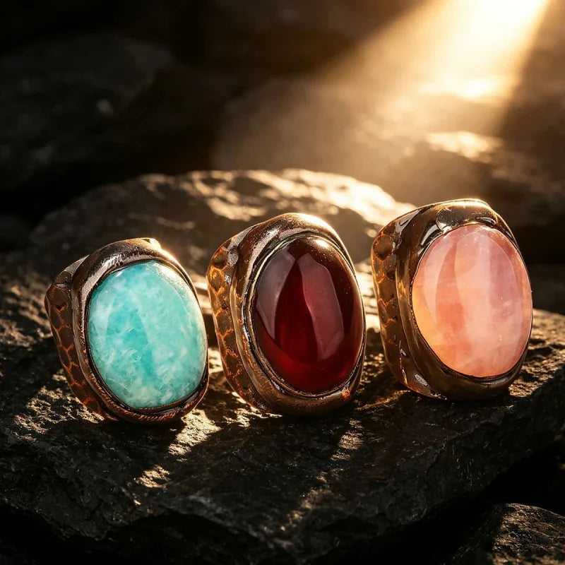 gemstone band rings for women